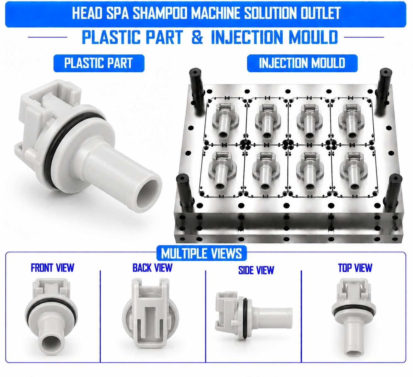 Head Spa Shampoo Machine Plastic Solution Outlet Mould and Moulding Services